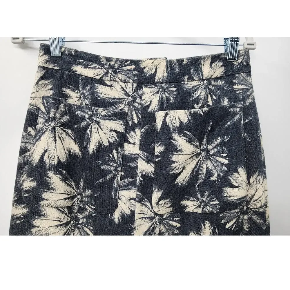 L'Agence Palm-Tree-Print Pencil Skirt Size 8‎